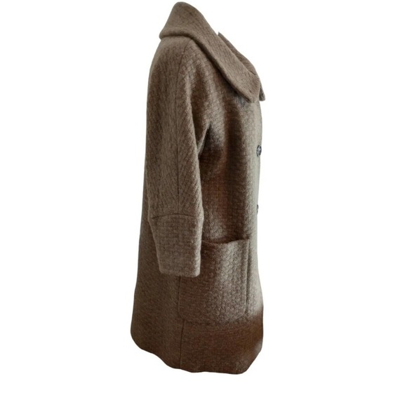 Banana Republic 100% Wool Beige Brown Taupe Pea Coat S Minimalist Solid Jacket - Picture 3 of 11